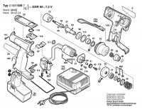 Bosch 0 601 939 785 Gdr 50 Cordless Percus Screwdriv 7.2 V / Eu Spare Parts